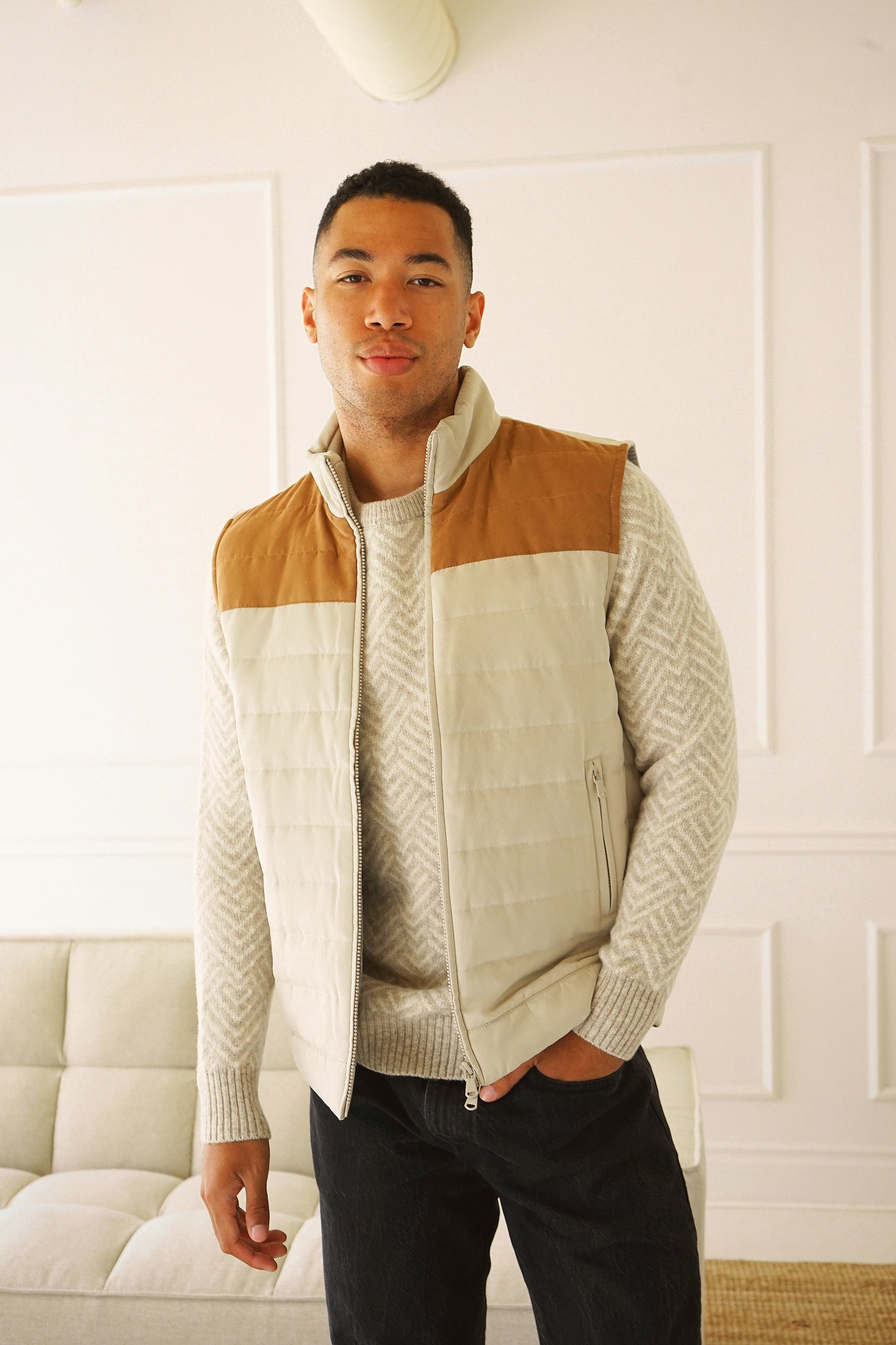 Everest Suede Colorblock Vest
