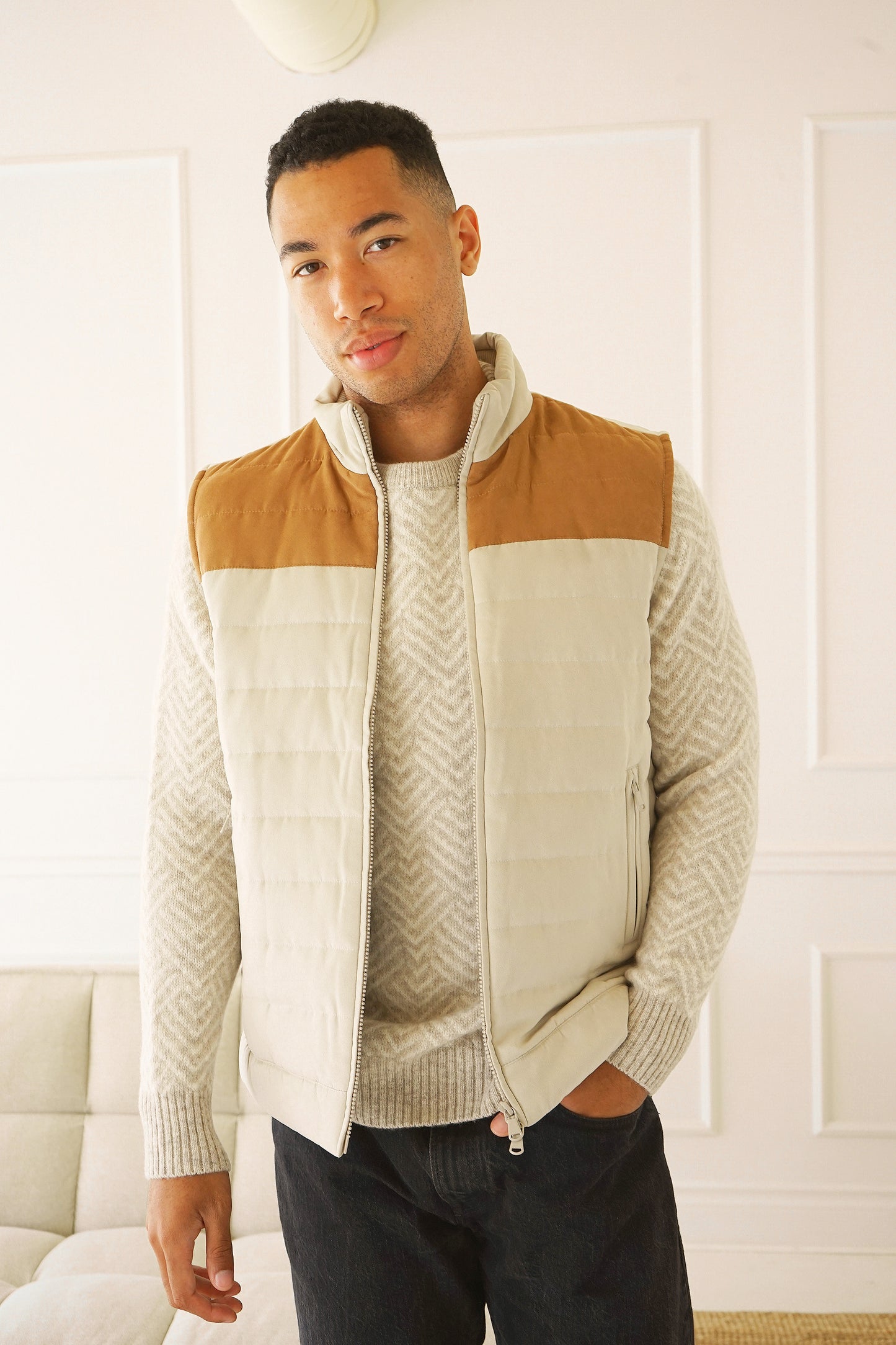 Everest Suede Colorblock Vest