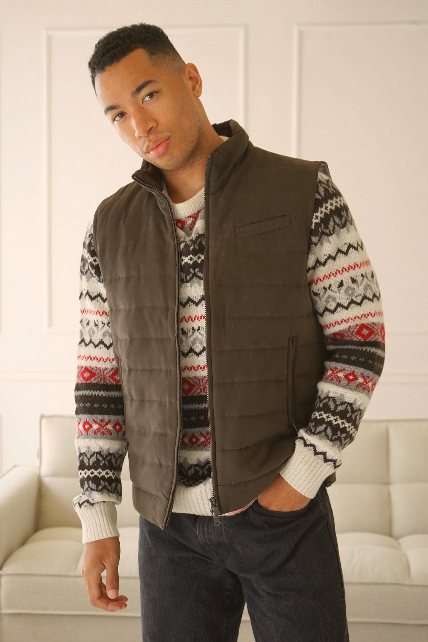 Everest Brown Suede Vest