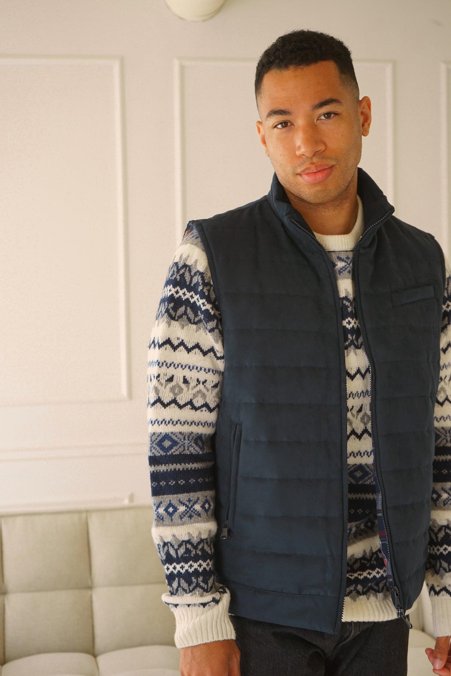 Everest Navy Suede Vest