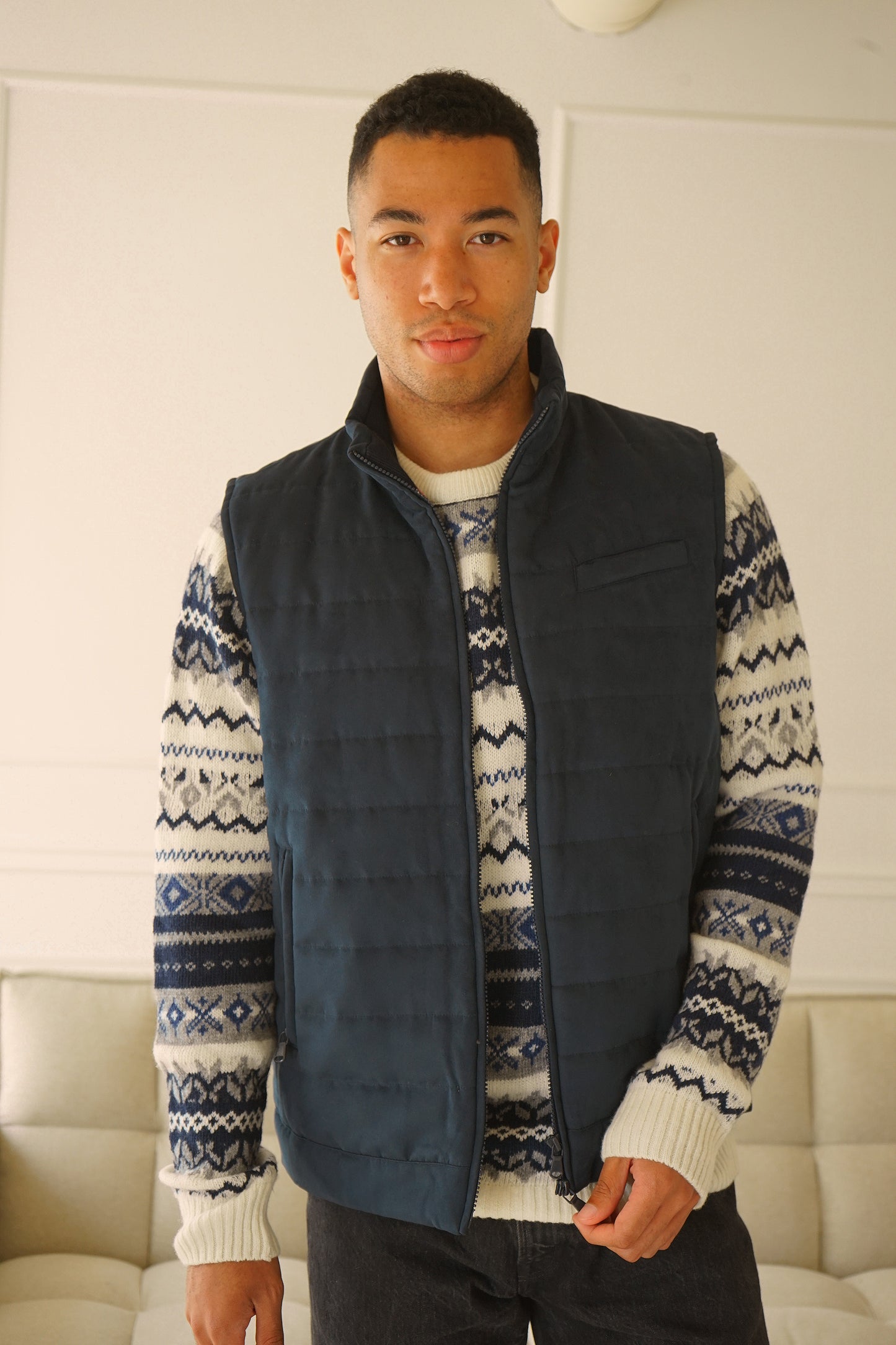 Everest Navy Suede Vest
