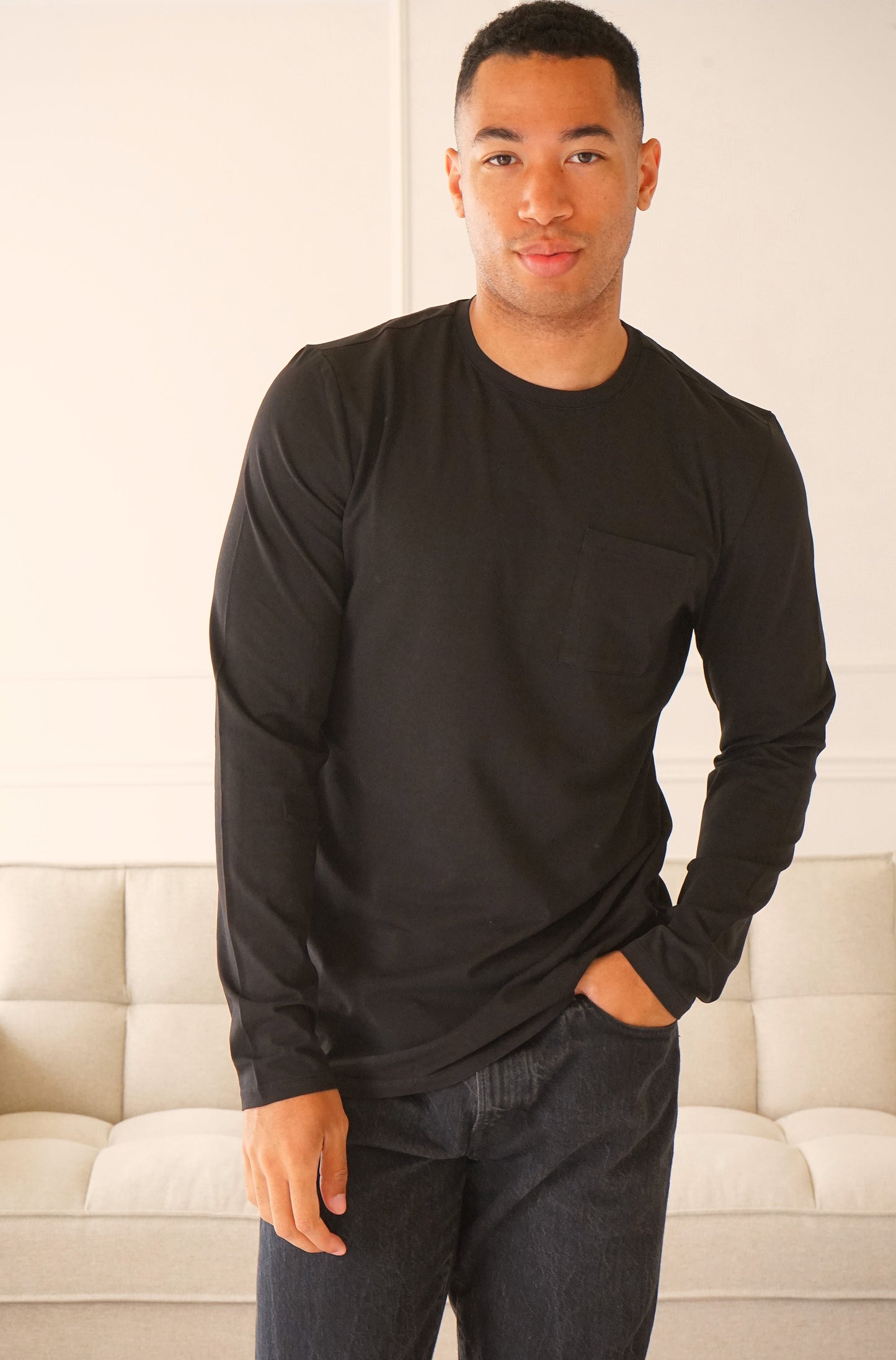 Long Beach Black Long Sleeve Tee