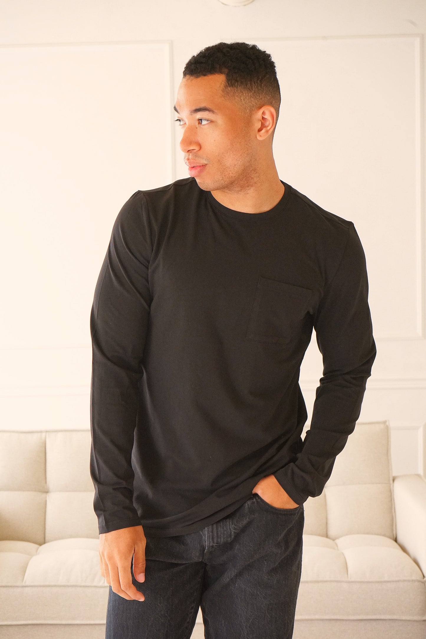 Long Beach Black Long Sleeve Tee