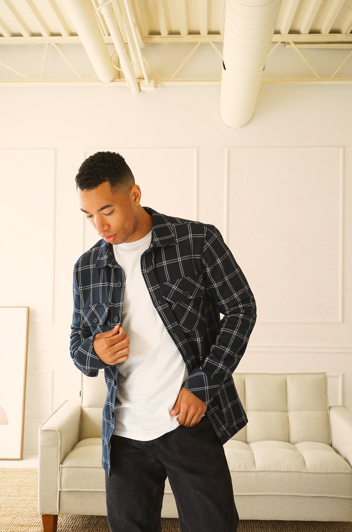 Vienna Navy Plaid Shirt
