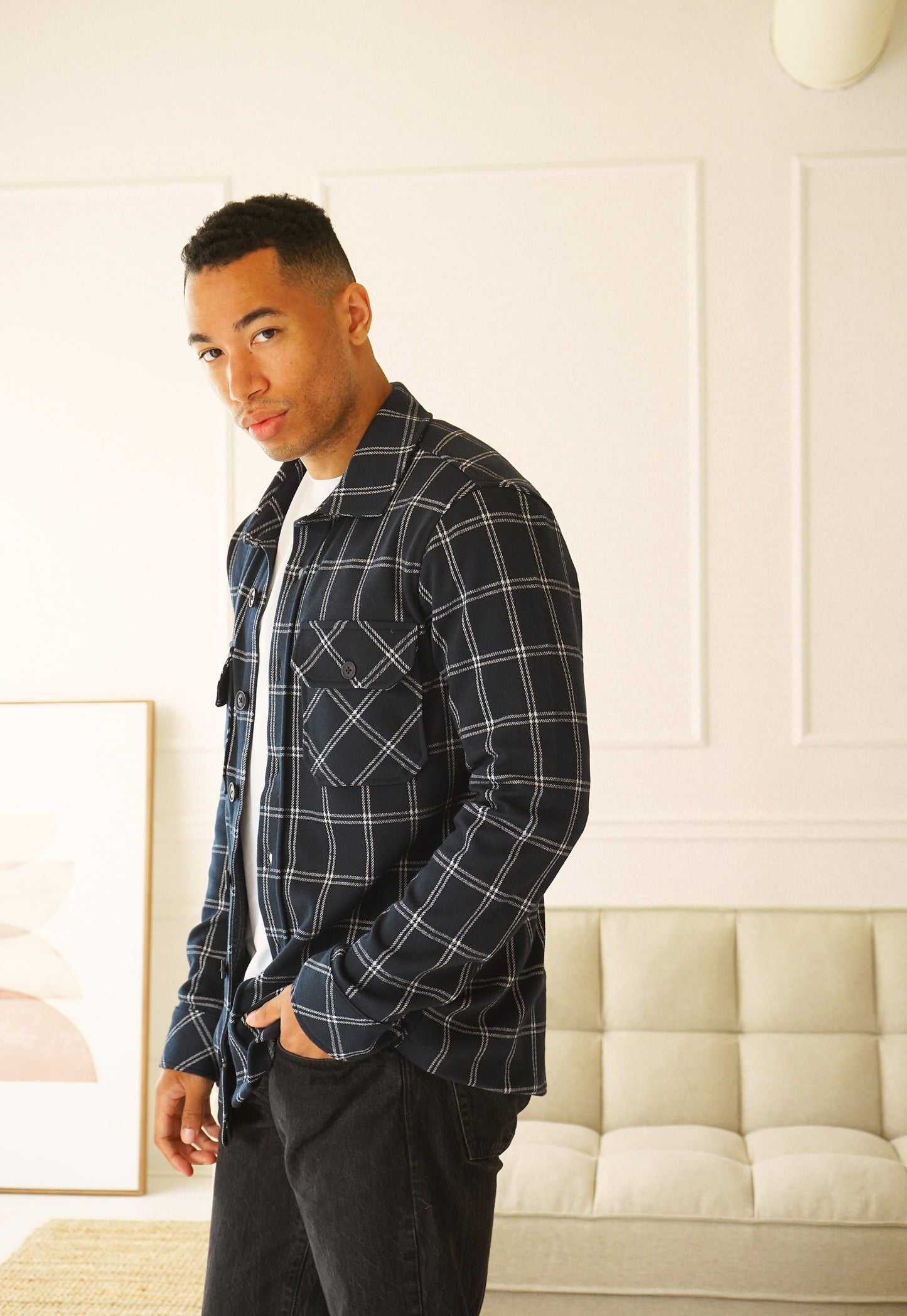 Vienna Navy Plaid Shirt