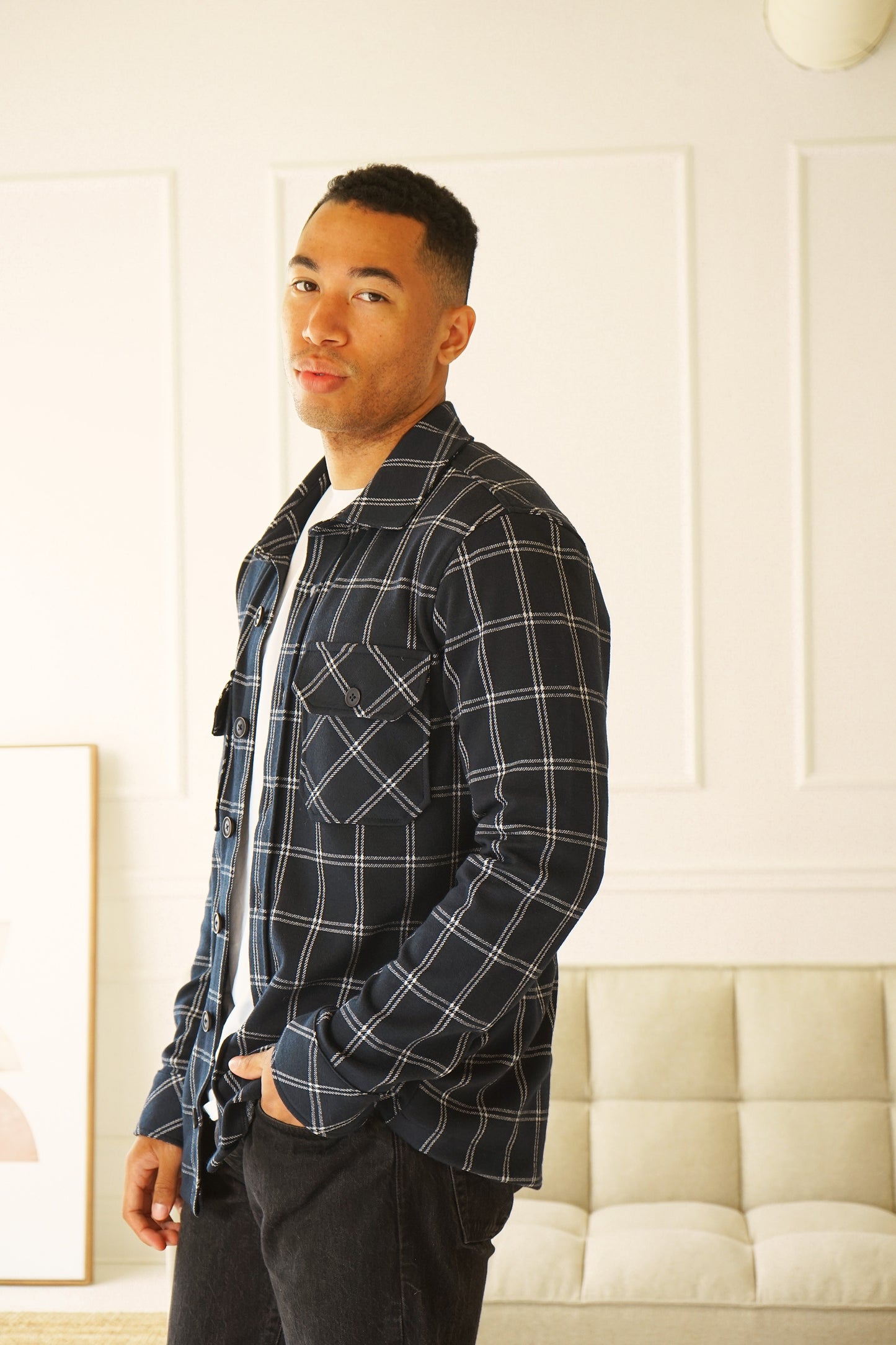 Vienna Navy Plaid Shirt