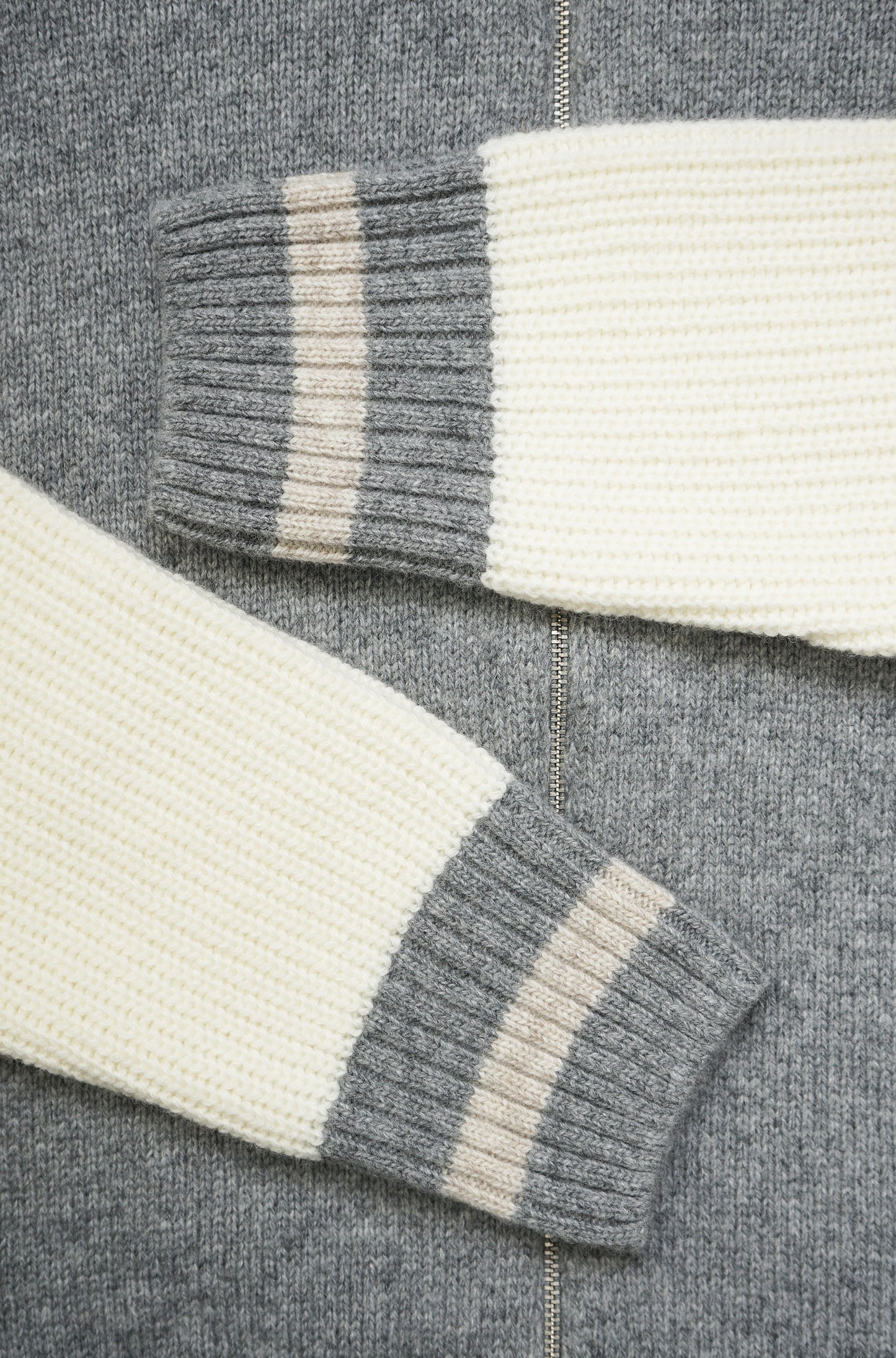 Jefferson Grey Knit Bomber
