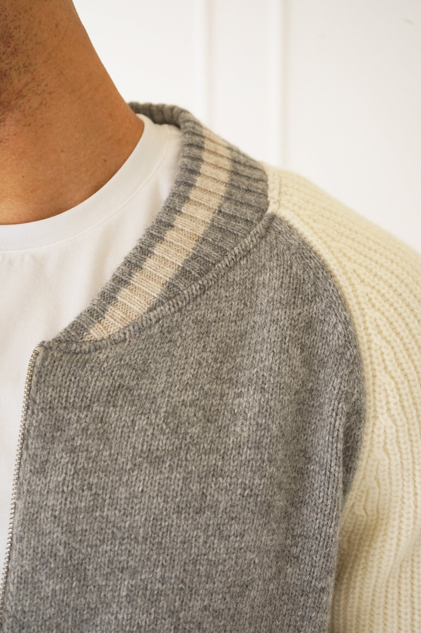 Jefferson Grey Knit Bomber