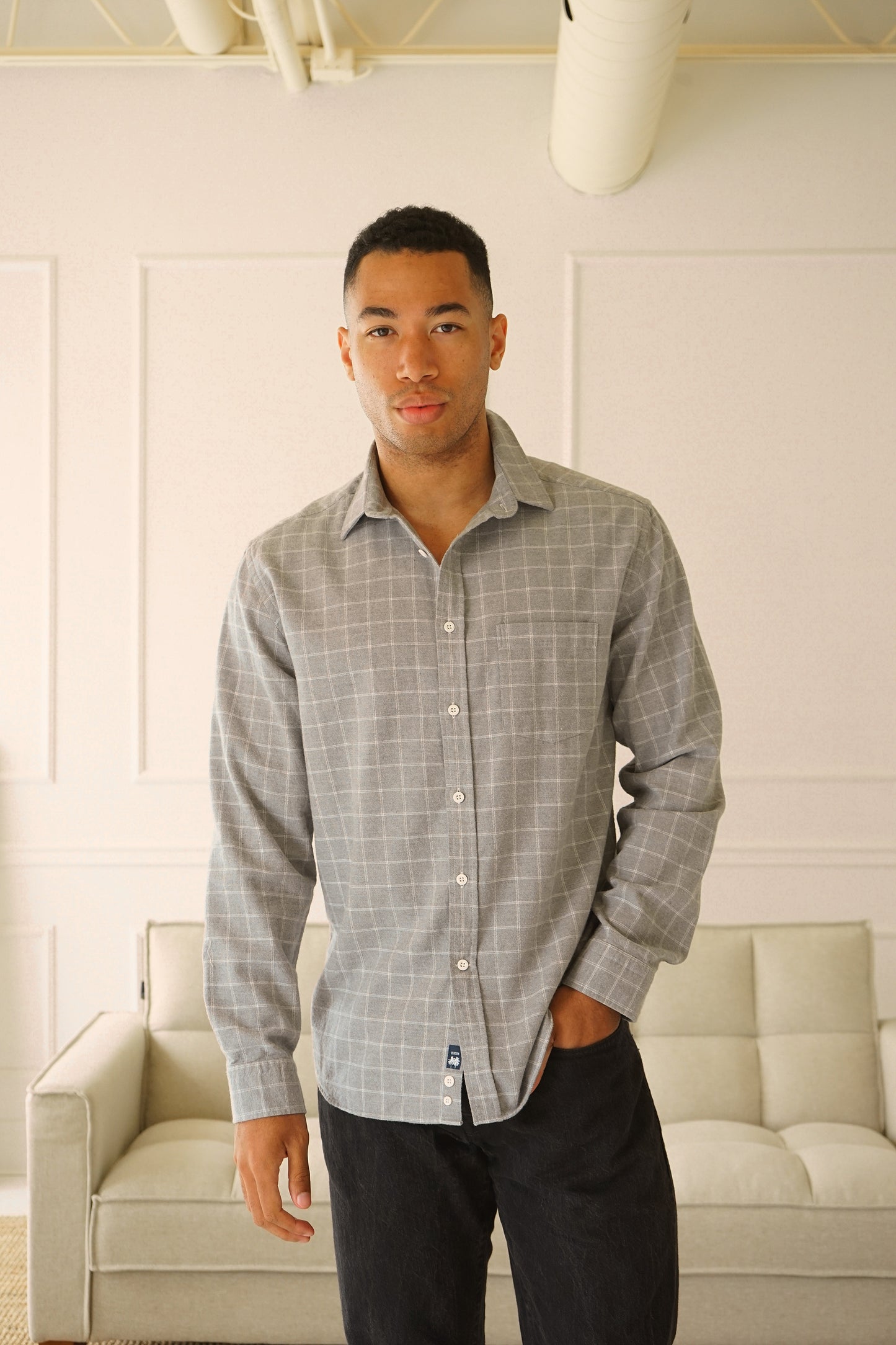 McKenzie Grey Checker Flannel