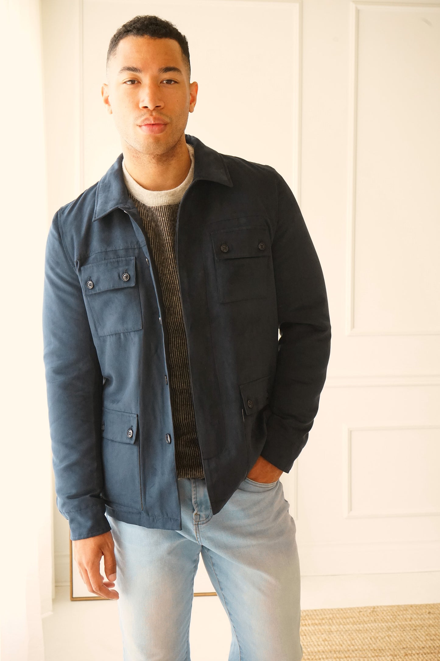 Bolton Indigo Suede Jacket