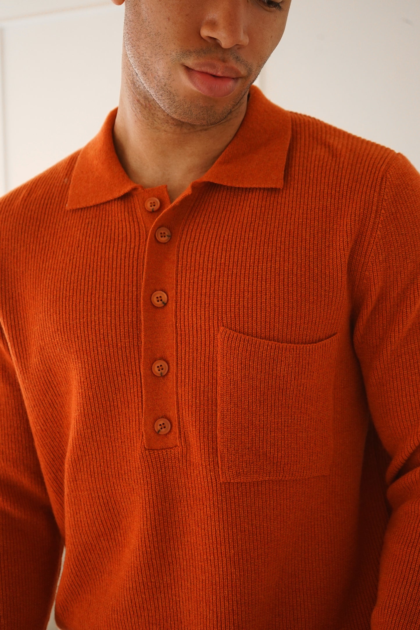 Warren Burnt Orange Polo Sweater