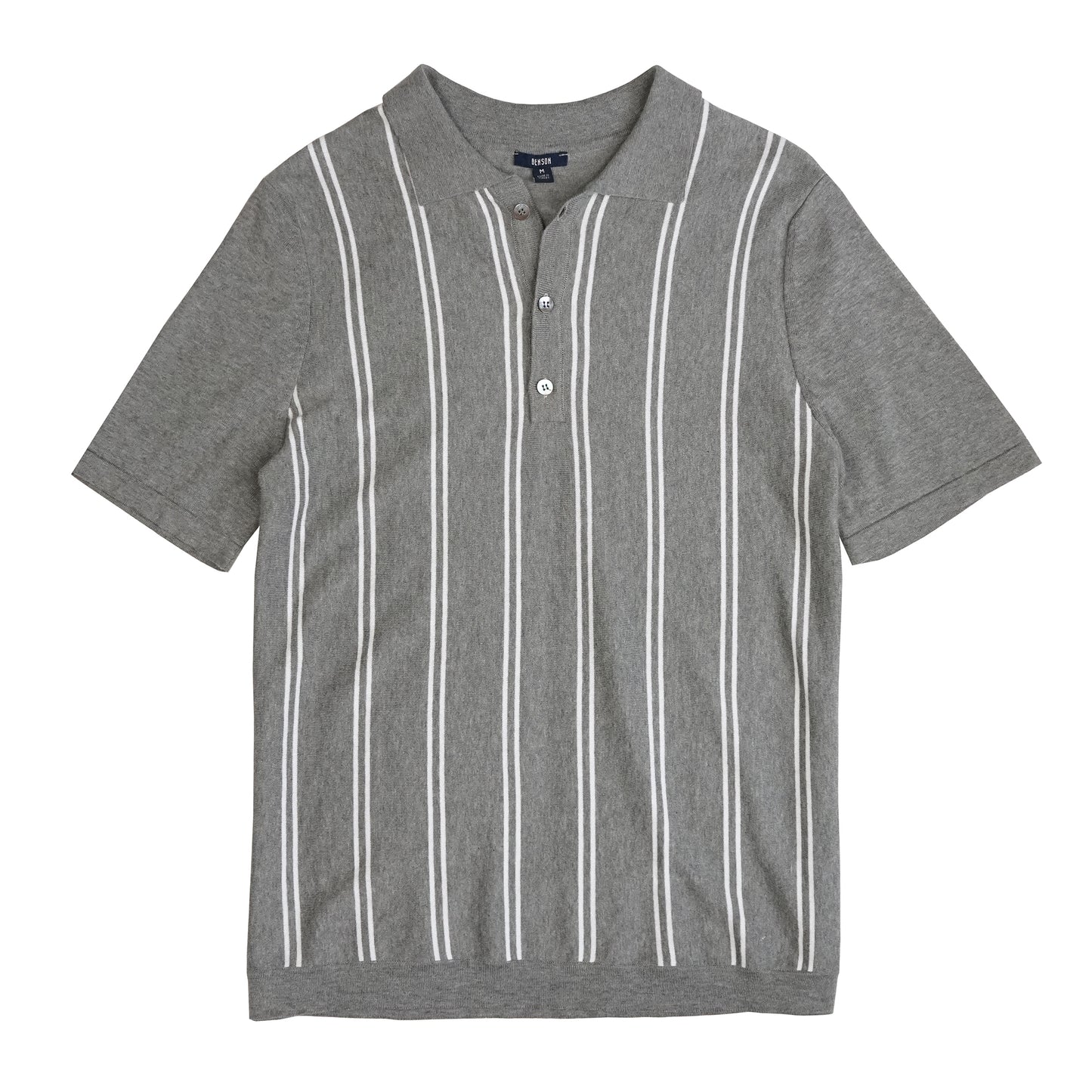 Montego Light Grey Stripe Polo