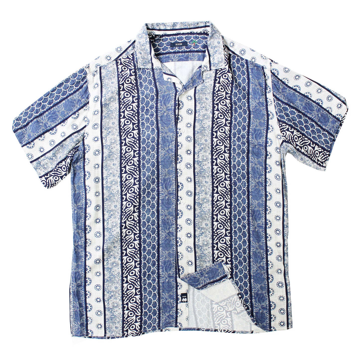 Rosseau Blue Patterns Button Up