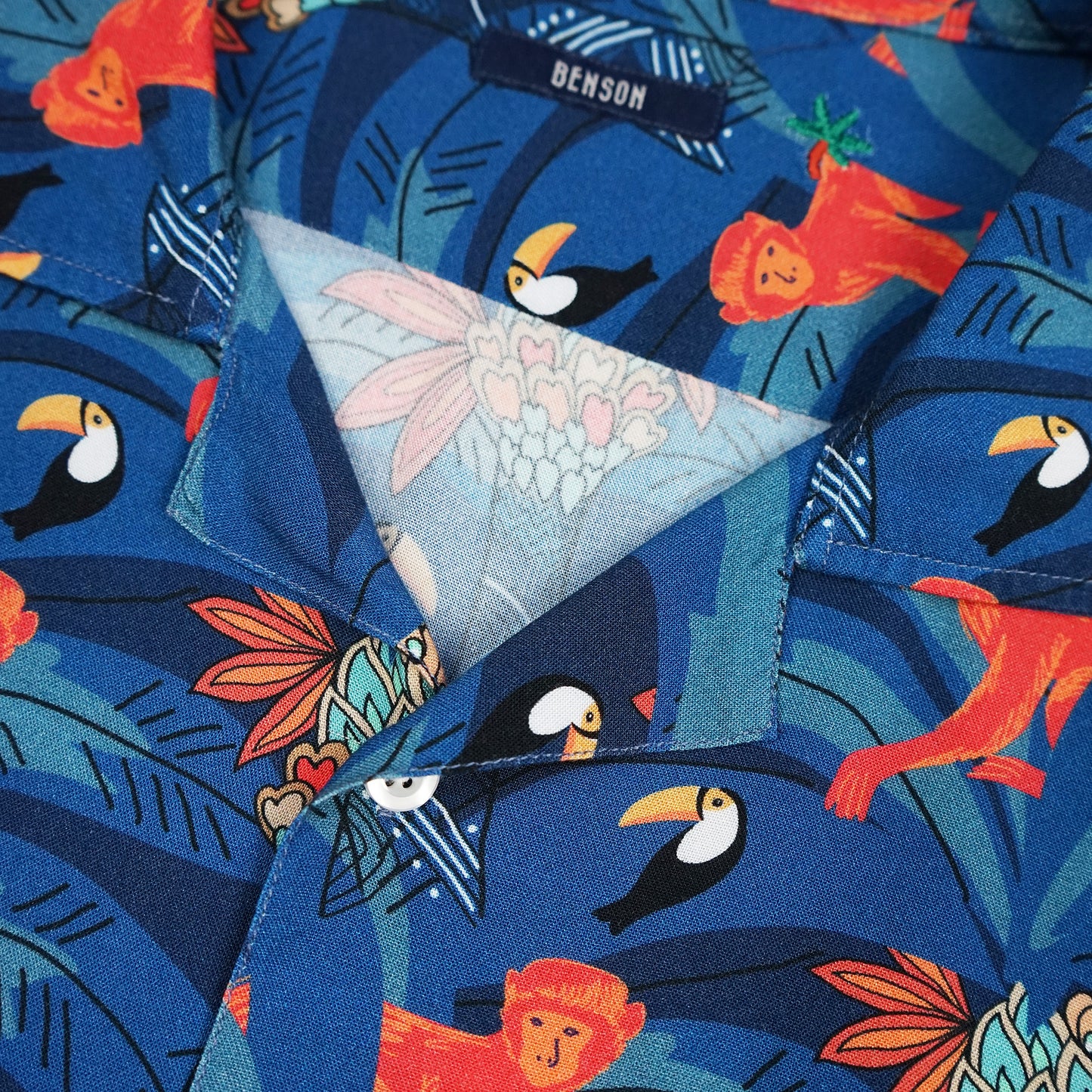 Rosseau Teal Monkeys Button Up