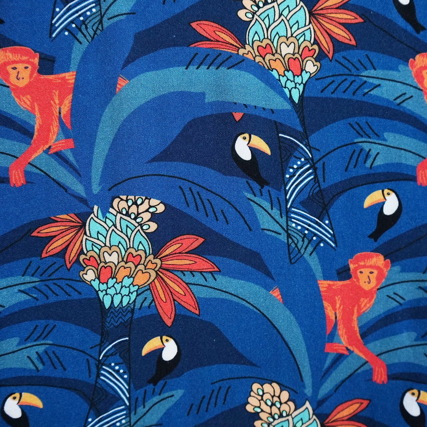Rosseau Teal Monkeys Button Up