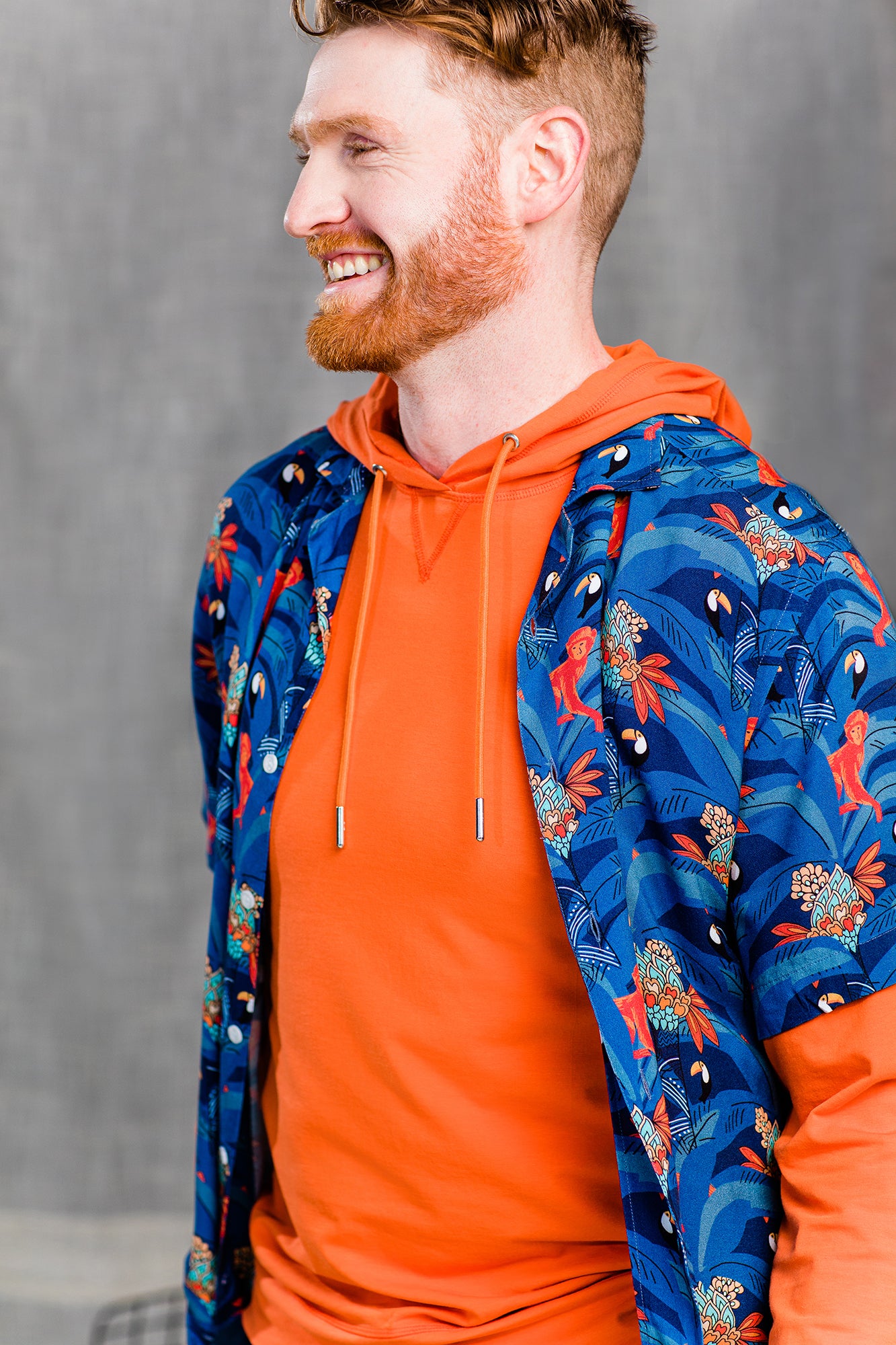 Rosseau Teal Monkeys Button Up