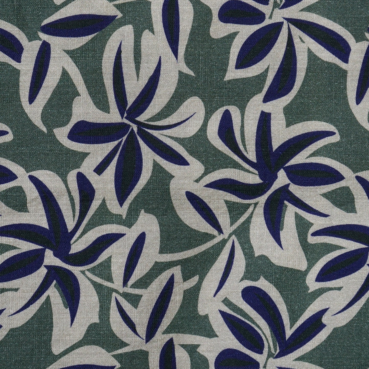 Malibu Green Navy Flower Button Up