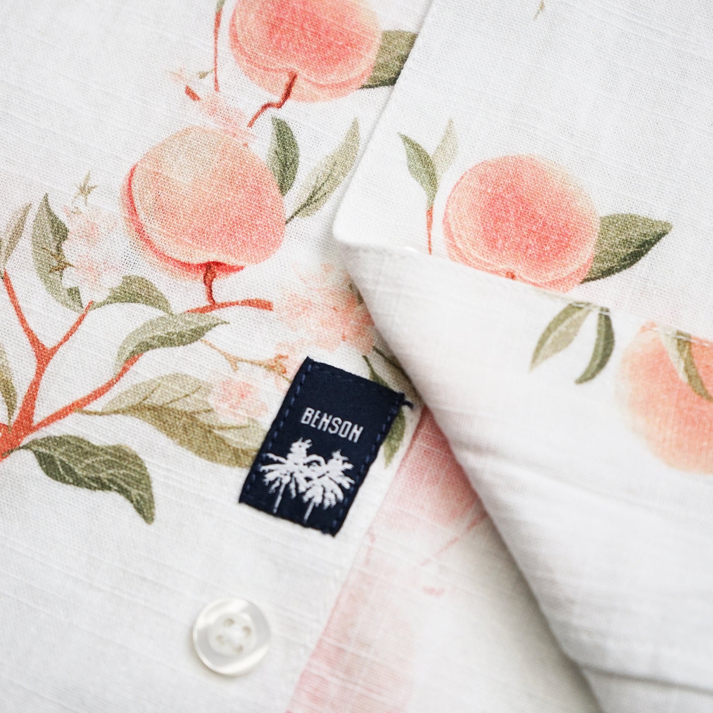 Malibu Peach Printed Button Up