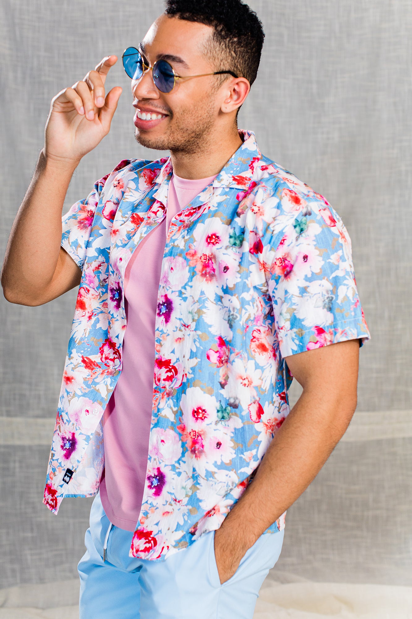 Malibu Multiflower Button Up
