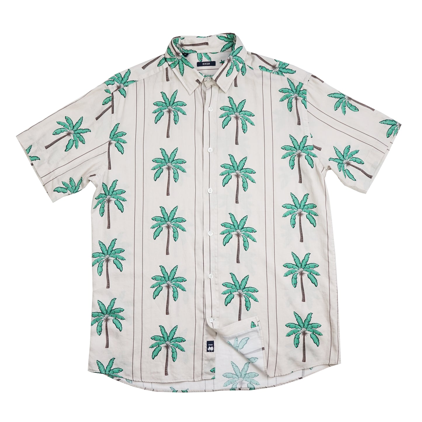 Champlain Beige Palm Tree Button Up