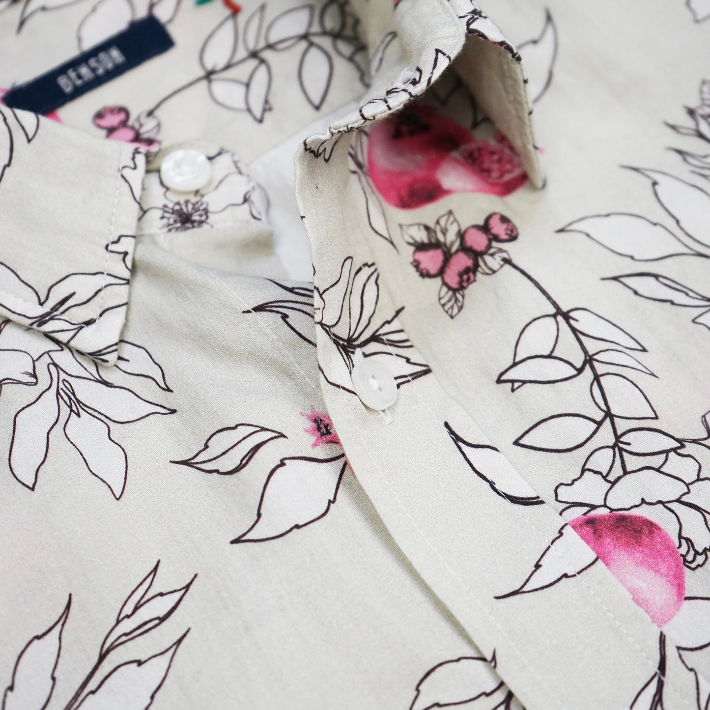 Champlain Ivory Pomegranate Button Up