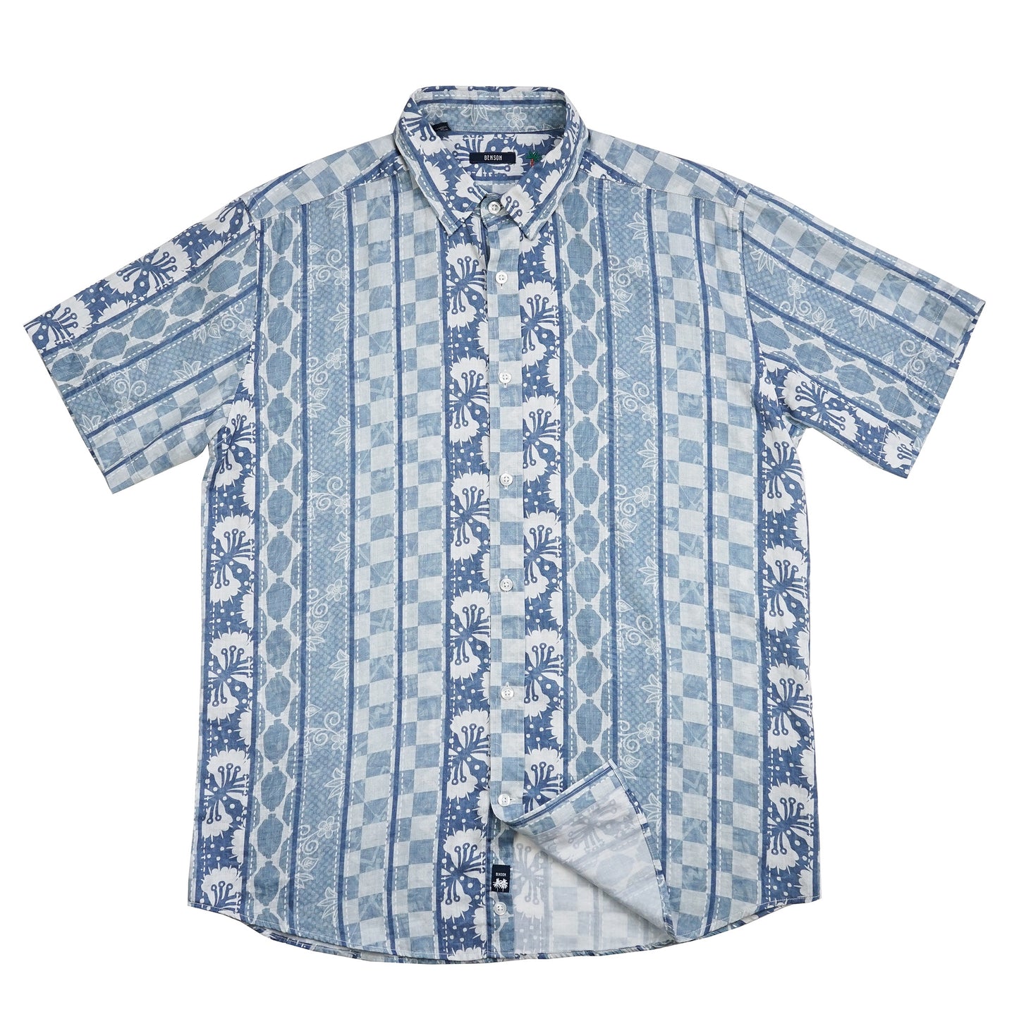 Champlain Blue Pattern Button Up