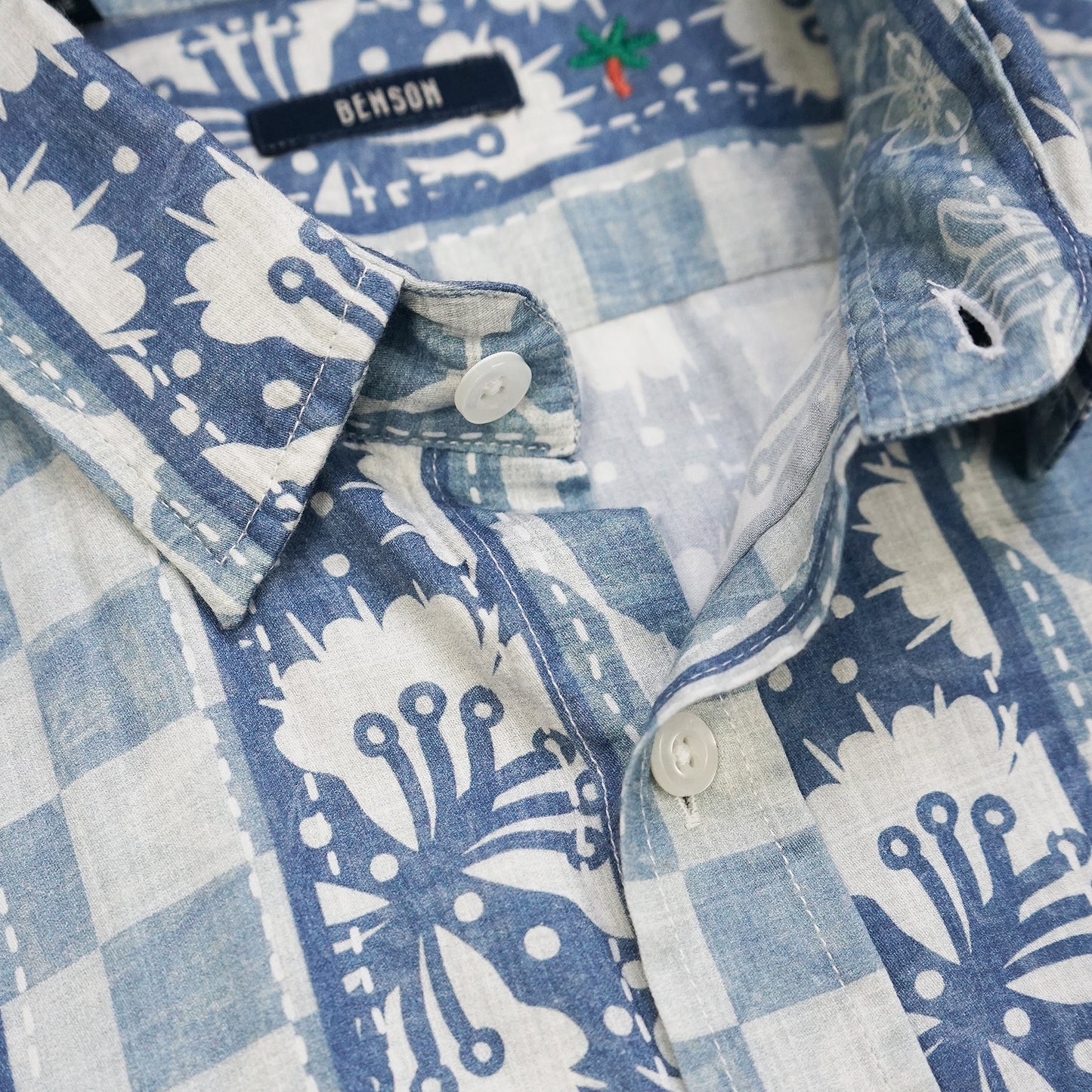 Champlain Blue Pattern Button Up