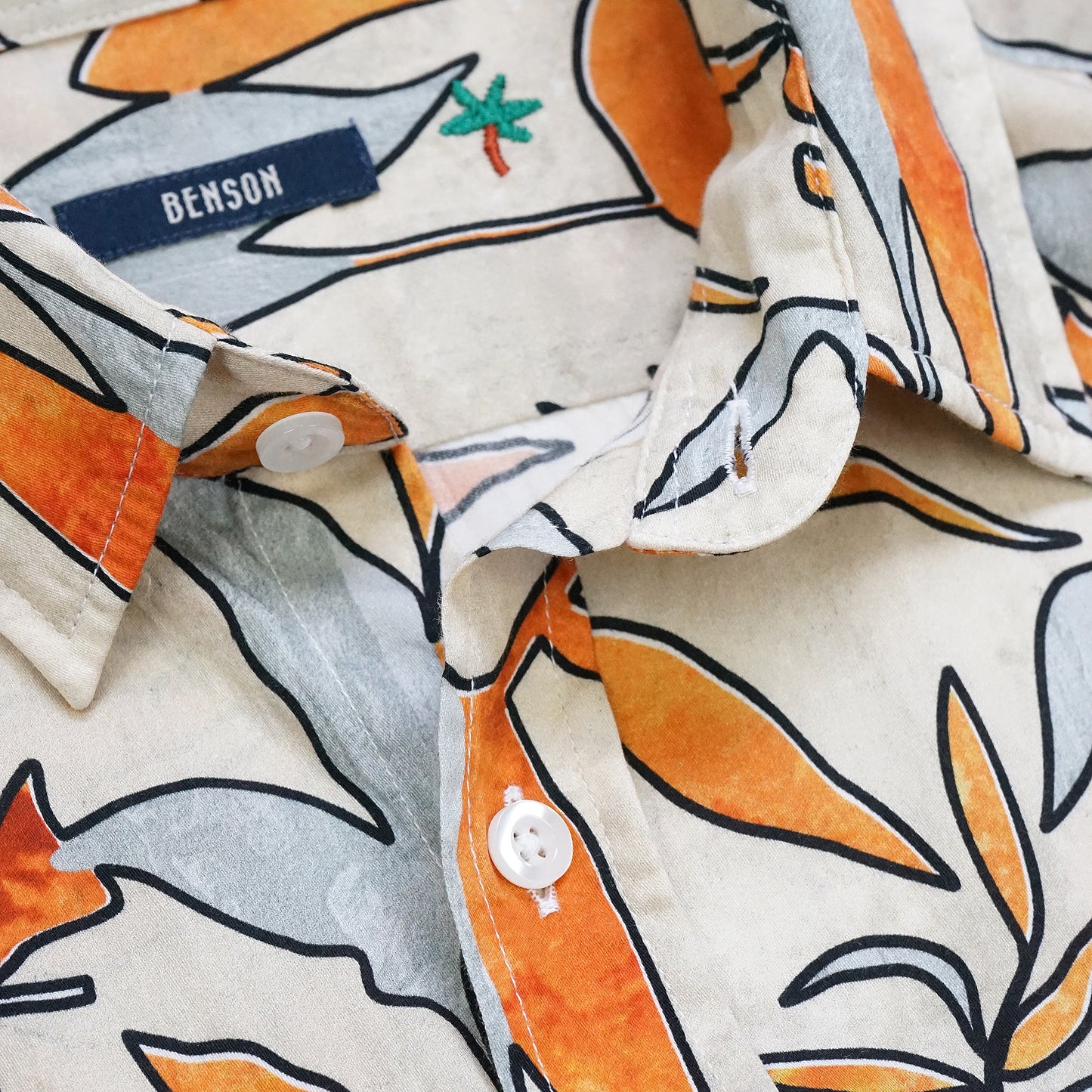 Champlain Orange Tropical Button Up