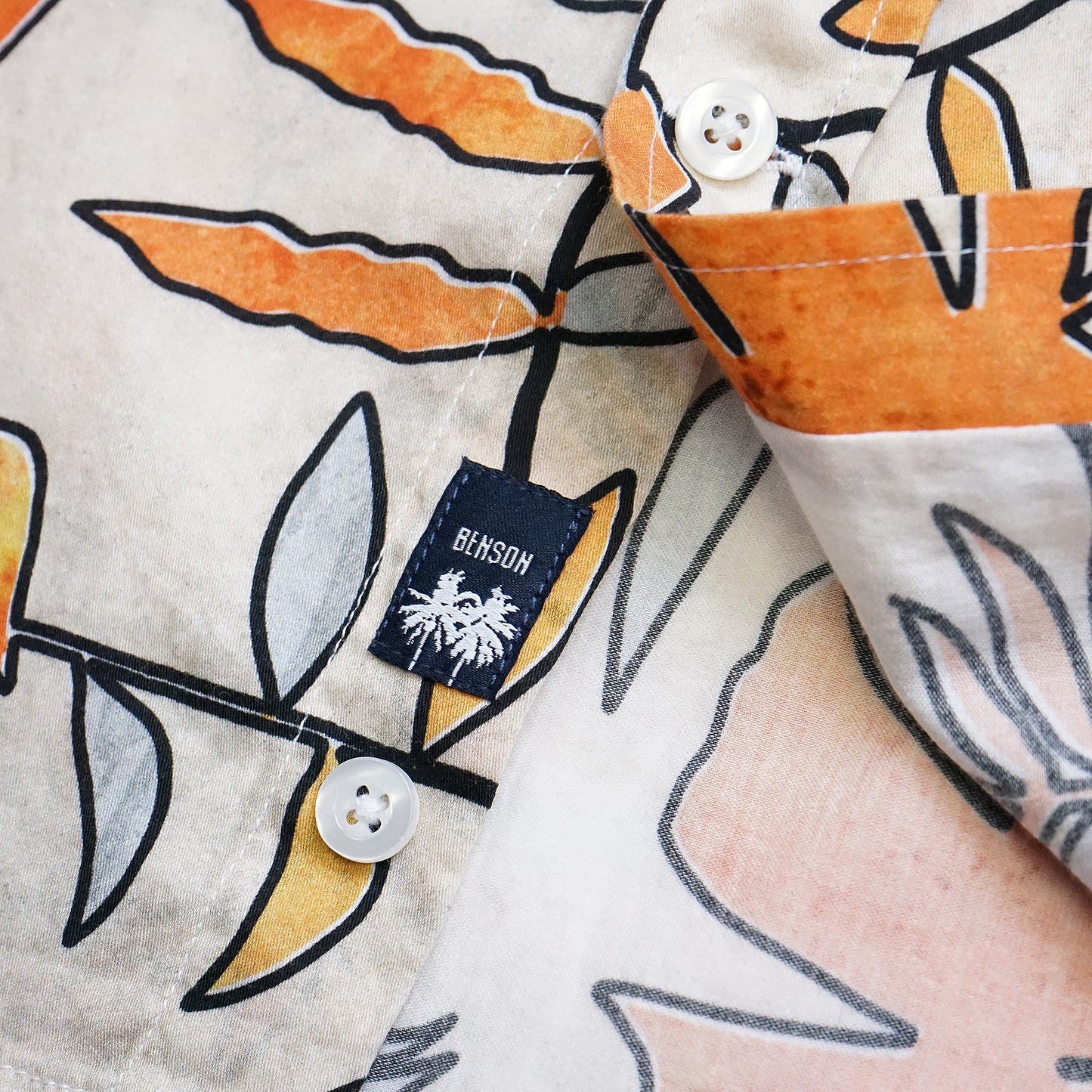 Champlain Orange Tropical Button Up