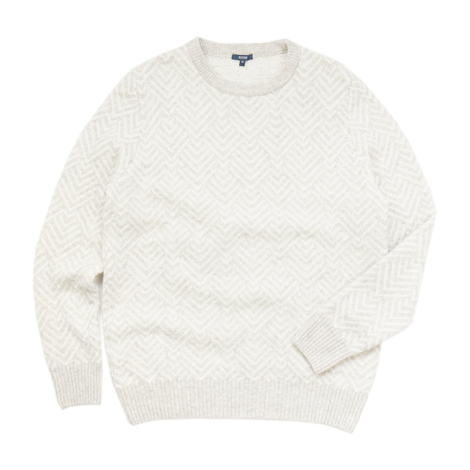 Brisco Beige Herringbone Sweater – Benson Apparel