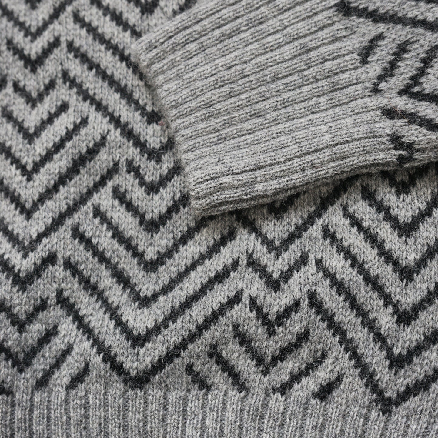 Brisco Light Grey Herringbone Sweater
