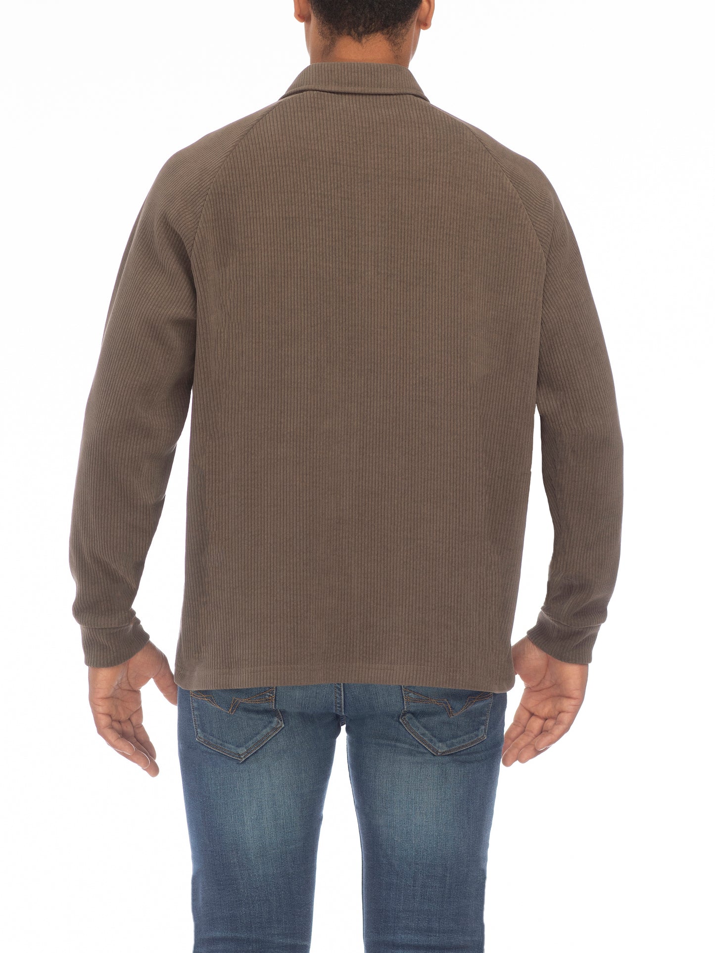 Helder Taupe Long Sleeve 1/4 Polo Pullover